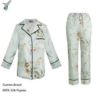 Set de pijamale 100% din mătase de dud, marca personalizată